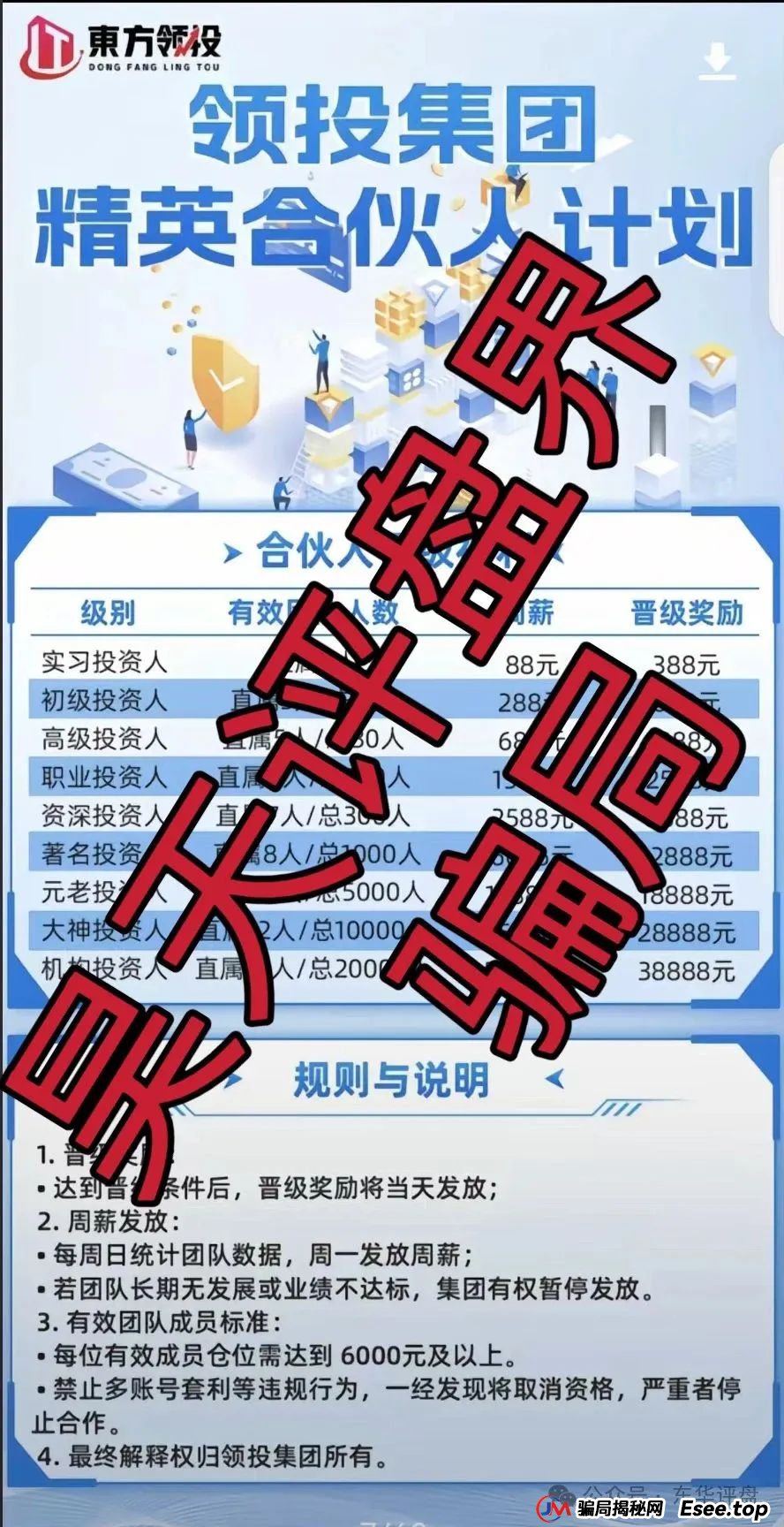 领投集团带人炒股赚钱靠谱不？高度预警：东方领投（领投集团）冒充正规公司的跟单类资金盘骗局，即将崩盘跑路